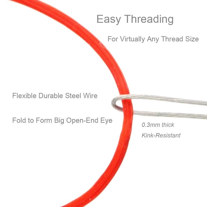 FoRapid 0.3mmx20cm Steel Wire Flexible Durable Collapsible Big Eye Embroidery Beading Needles Easy Threading Sewing Needles Open End for Any Thread Size Jewelry Making 10cm/4in(Folded Length) 10 pcs - Image 4